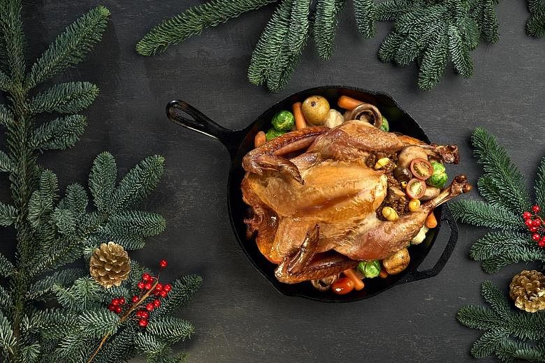 ST readers can order the Glazed Garlic Baked Turkey paired with wines from the ST Food online festive shop.