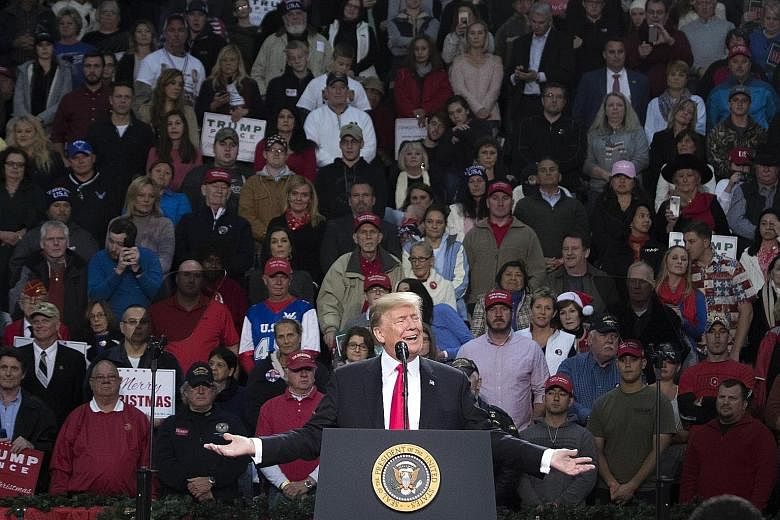 President Donald Trump (left) at last Friday's rally in Florida, where he offered his unequivocal backing for Mr Roy Moore (above), the Republican Senate candidate in Alabama. Mr Moore has been accused of sexual misconduct, including touching a minor