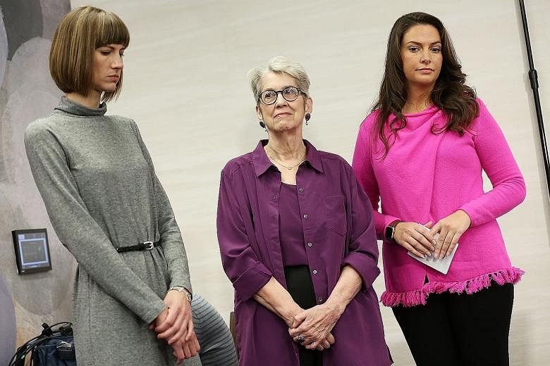 (From left) Ms Rachel Crooks, Ms Jessica Leeds and Ms Samantha Holvey first came forward with their claims of harassment by Mr Trump during the presidential campaign last year. They are now calling for a congressional investigation into the president