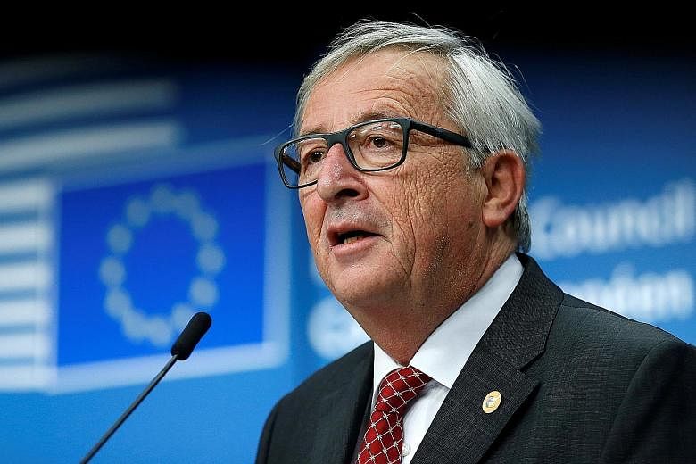 European Commission President Jean-Claude Juncker at a summit news conference yesterday.