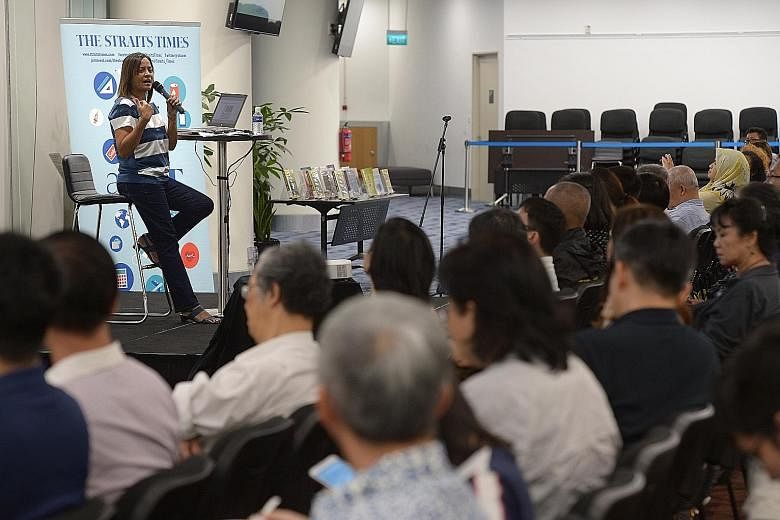Ms Sandra Davie spoke on the topic: "Do you need a degree to succeed in life?" at the National Library last night. It was the sixth talk in the askST@NLB series, a collaboration between The Straits Times and the National Library Board.