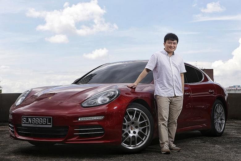 Mr Anthony Fok, who runs a tuition centre, takes his students for a ride in the Porsche Panamera S when they do well in their tests.