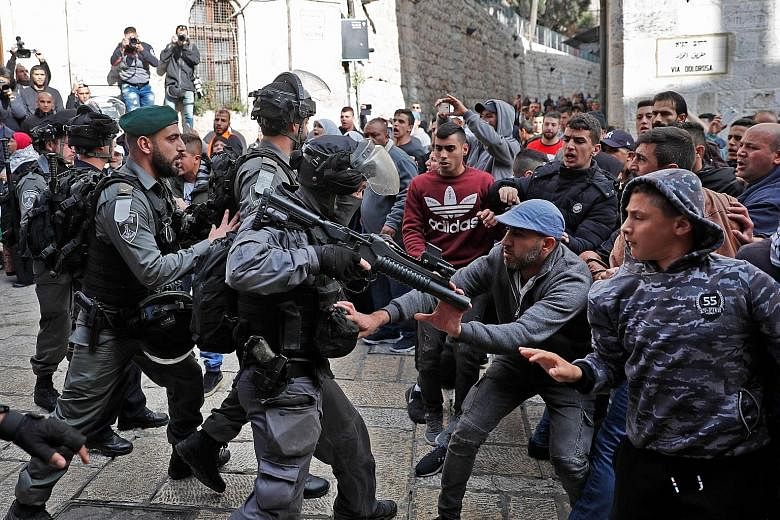 Saudi Crown Prince Mohammed bin Salman is determined to empower women and improve his population's welfare. Israeli security forces and Palestinian protesters confronting each other in Jerusalem's Old City last Friday.