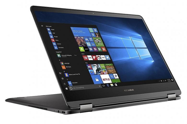 Taiwanese PC maker Asus touts the ZenBook Flip S, which is just under 11mm thick, as the world's thinnest 13.3-inch convertible.