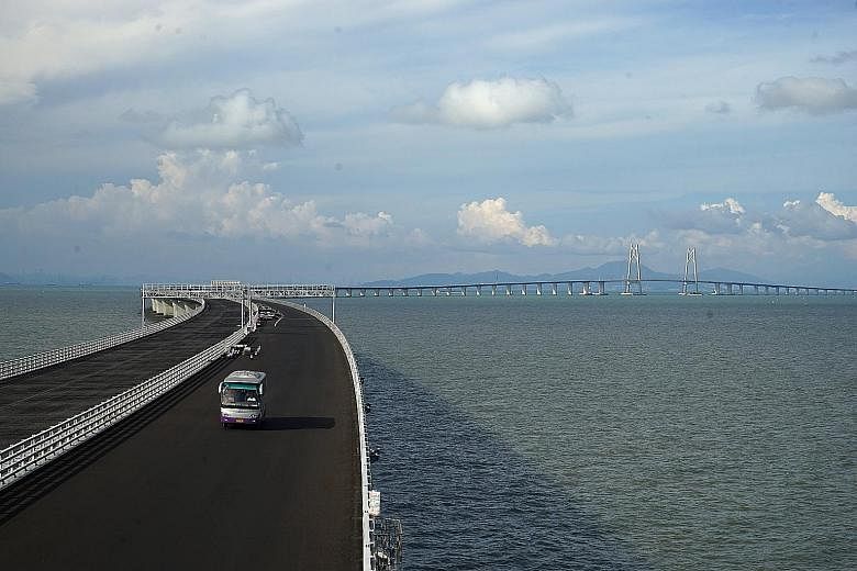 The 55km Hong Kong-Zhuhai-Macau Bridge, seen here in Zhuhai, Guangdong province, in China.