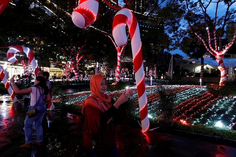 Christmas decorations, such as these in Tribeca Park, are a common sight in Jakarta, which was ranked as Indonesia's most intolerant city by the human rights research outfit, Setara Institute.