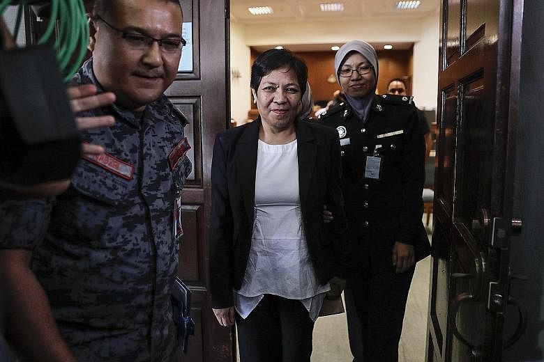 Ms Maria Elvira Pinto Exposto leaving the high court in Shah Alam yesterday. The Australian grandmother was arrested at Kuala Lumpur International Airport in December 2014, while in transit from Shanghai to Melbourne, for carrying over 1kg of crystal