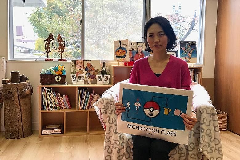 Mrs Eiko Yamaguchi, whose children attend EtonHouse in Tokyo, with classroom material adapted from popular game Pokemon Go.