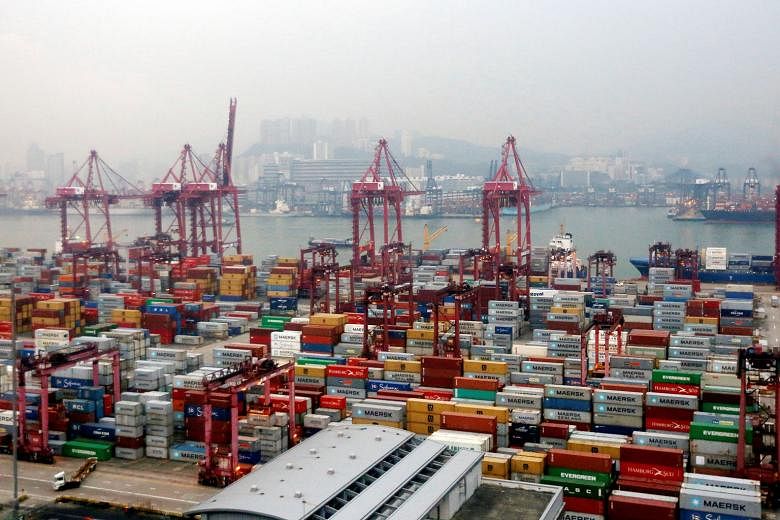 Container terminals at Kwai Chung district in Hong Kong. Sea freight processed in Hong Kong fell for a second straight month in November, making the city the only container port among the world's top five to report weaker traffic.