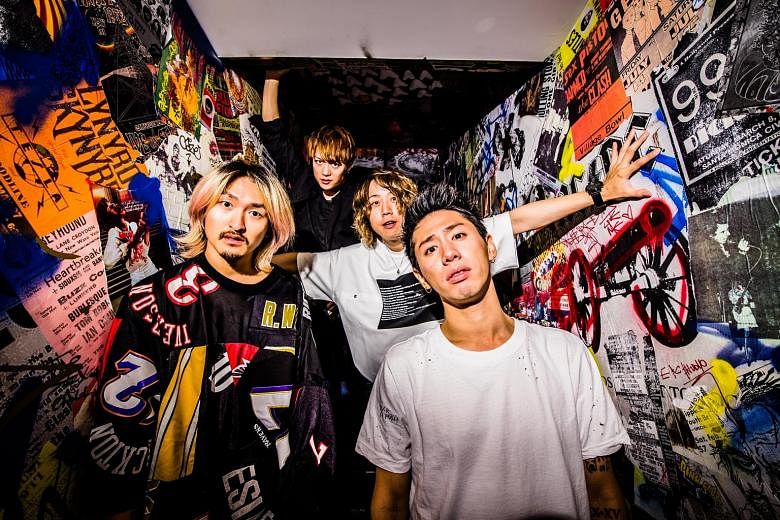 Members of Japanese band One OK Rock (from left) Ryota Kohama, Toru Yamashita, Tomoya Kanki and Takahiro Moriuchi want to stay close to their roots.