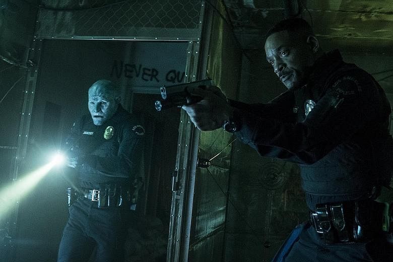 Viewership of Netflix's Bright, starring Will Smith (right) and Joel Edgerton, rivalled the opening-weekend audiences of several top Hollywood movies this year.