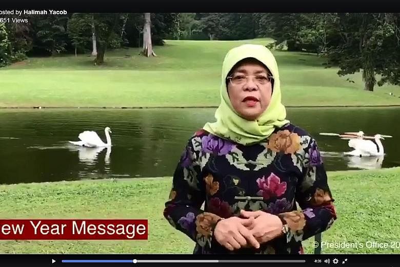In her video message, President Halimah Yacob said Singapore's strengths are evident "in the way we respect our religious and cultural diversity, in the way we provide opportunities for everyone, and in the way we value social cohesion".