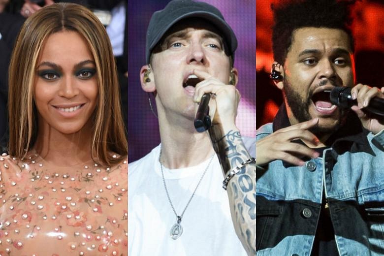 Beyonce, Eminem and Weeknd to headline Coachella | The Straits Times