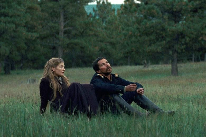 Hostiles, which stars Christian Bale and Rosamund Pike, has an Old West setting, horses in sweeping landscapes and Native Americans out for blood.