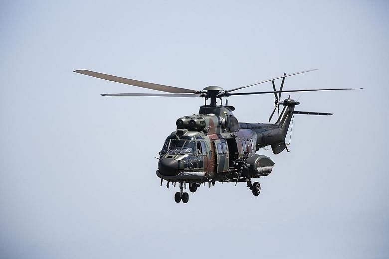 An RSAF Super Puma helicopter during last year's Exercise Wallaby held at the Shoalwater Bay Training Area in Australia.