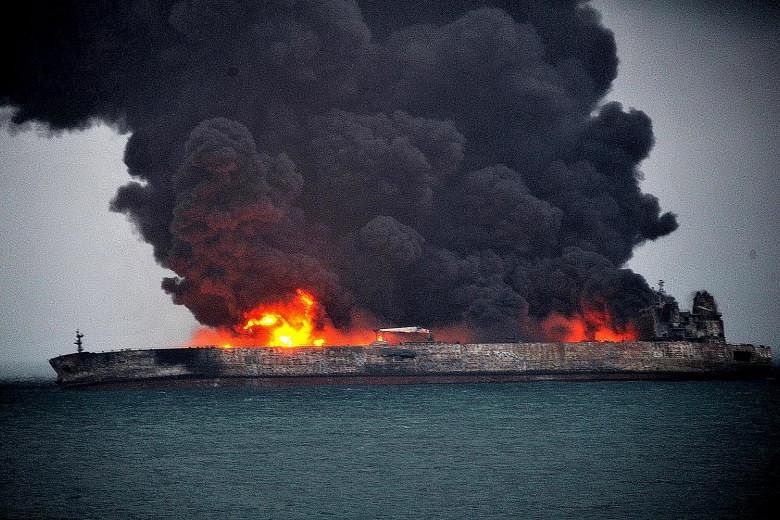 The accident, involving the Iranian oil tanker colliding with a cargo ship last Saturday, could create an environmental disaster, said experts.