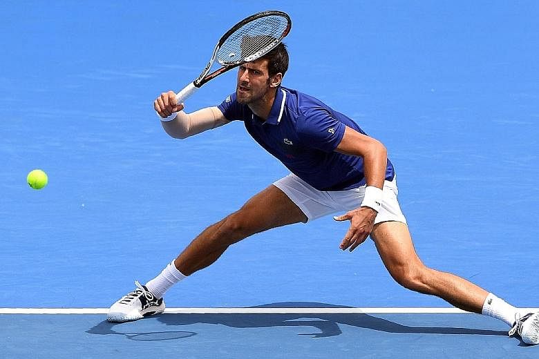 Serbia's former world No. 1 Novak Djokovic (above) admits he still has work to do despite showing good form by defeating Dominic Thiem 6-1, 6-4 at the Kooyong Classic in Melbourne yesterday.