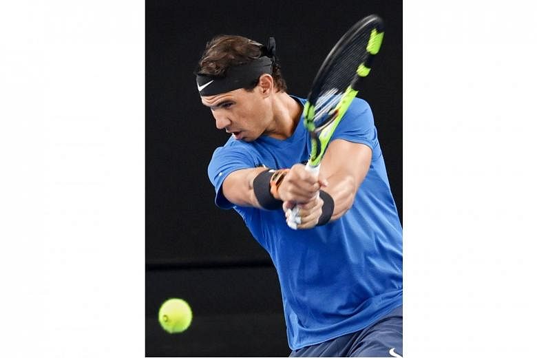 In his bid to shake off the rust before his Australian Open first-round match against Dominican Victor Estrella Burgos, world No. 1 Rafael Nadal of Spain played a surprise practice match against fifth-ranked Dominic Thiem of Austria at Melbourne Park