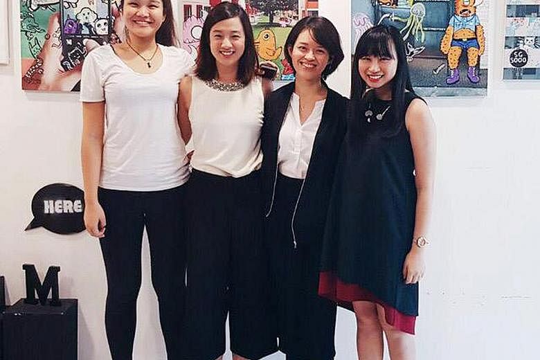 (From left) NTU undergraduate Lynn Chia and students Hilary Tan, Nowell Ng and Ho Xin Er have started a social media movement called The Standby Collective, following Ms Chia's traumatic experiences.