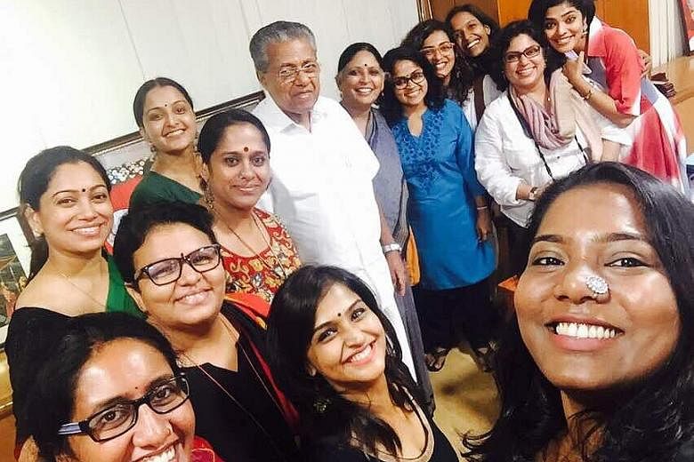 Members of the Women in Cinema Collective with Mr Pinarayi Vijayan, Chief Minister of Kerala state. The group came into being in the wake of a popular actress being sexually assaulted.