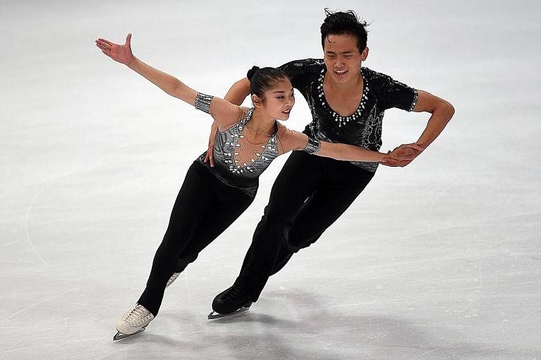 Ryom Tae Ok and Kim Ju Sik of North Korea performing during the pairs short programme of the Nebelhorn Trophy figure skating competition in Oberstdorf, Germany last September.