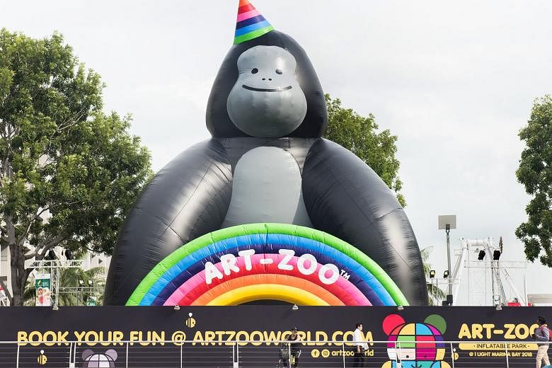 Little Kong, a 16.5m-tall inflatable monkey, will be one of many such characters at the Art-Zoo Inflatable Park at this year's edition of i Light Marina Bay in March, transforming The Float @ Marina Bay into a bouncy wonderland. The event will run fr