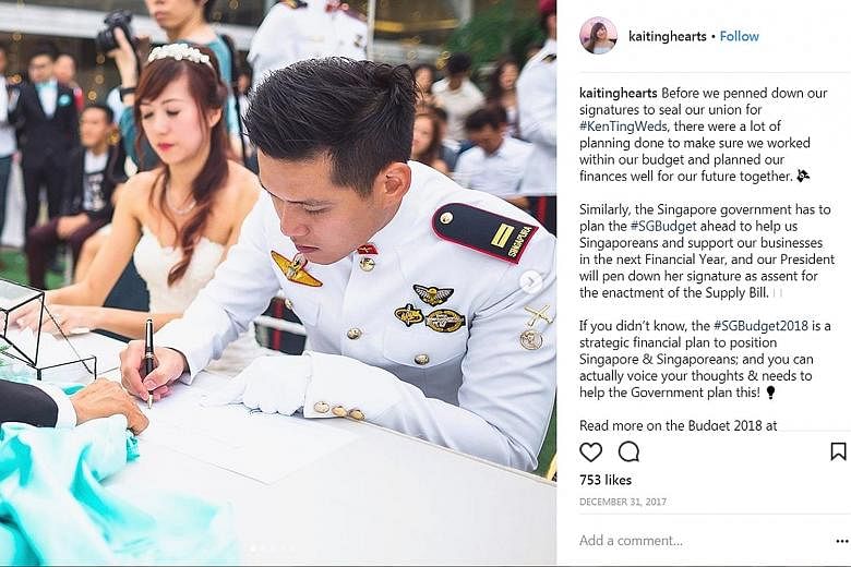 Property agent Cheng Kai Ting drew parallels between budgeting with her husband ahead of their wedding and the nation's Budget.