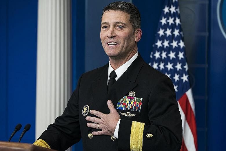 Dr Ronny Jackson said Mr Trump's cardiac health was excellent, crediting the results to genetics and "the way God made him".
