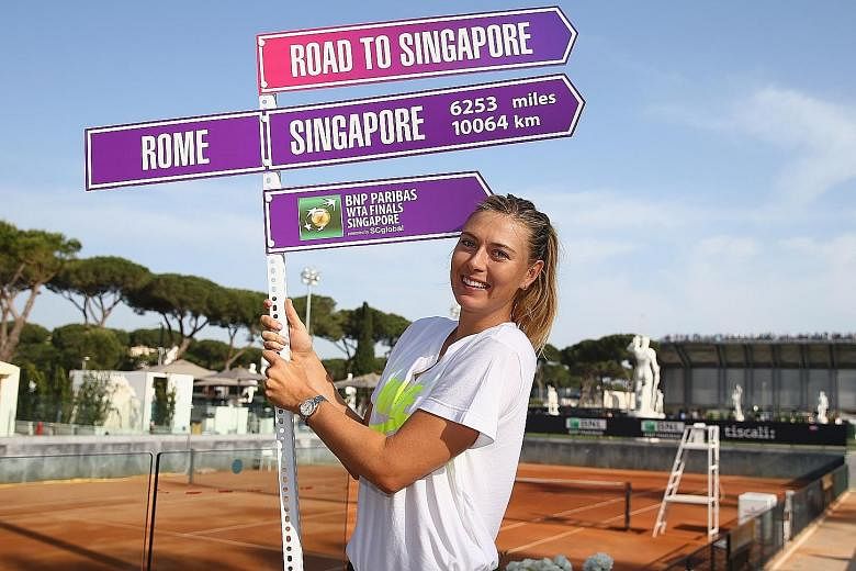 Former world No. 1 Maria Sharapova at a WTA promotional event. The WTA Finals ticked several boxes for Singapore including tourism.