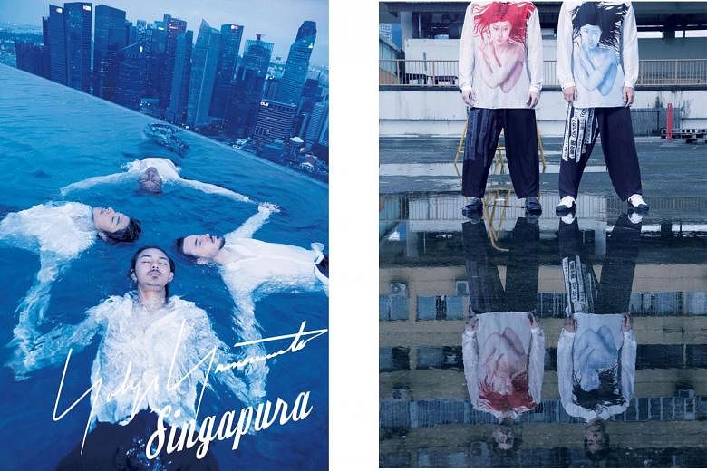 Japanese fashion designer Yohji Yamamoto's photobook for his 2018 spring-summer men's collection was shot in Singapore and includes the city's skyline and famous landmarks.