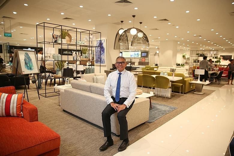 The interiors of Harvey Norman stores are carefully curated to offer a pleasant shopping experience, says Mr Kenneth Aruldoss, the company's managing director for Asia.