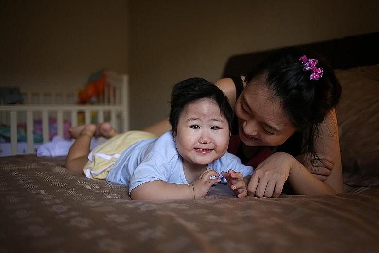 Xie Yujia and her mother, Madam Jamie Chua. Her parents had initially raised money for reconstructive surgery in the United States. 