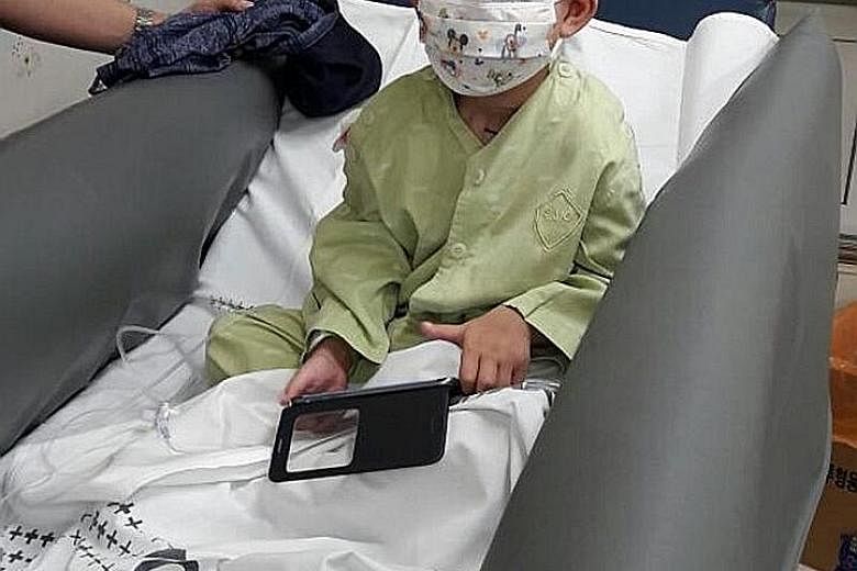 Five-year-old Jake is now in remission after undergoing treatment and scans in Italy and South Korea. PHOTO: GIVE ASIA