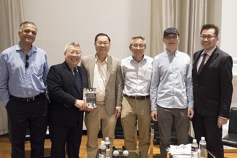 Contributors to Lee's Lieutenants (above) include (from far left) Dr Tilak Doshi, Dr Kevin Tan, Associate Professor Huang Jianli, Professor Kwok Kian Woon, Professor C.J. Wee Wan Ling and Dr Lam Peng Er.