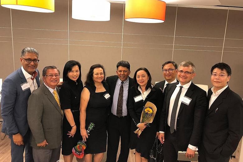 Eight lawyers debated last week on whether diversity and inclusion will boost business. From far left: Mr Anil Changaroth, SC Jeffrey Chan, Ms Marina Chin, SC Deborah Barker, moderator Patrick Daniel, who is Singapore Press Club president and Singapo