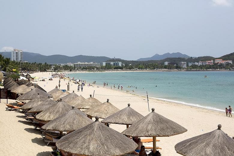 A beach in Sanya on Hainan island, which is often referred to as China's Hawaii for its beautiful beaches.