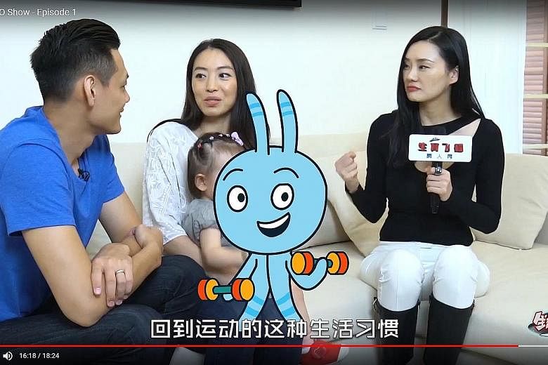 Screenshots from the first episode of the online reality show, billed as the world's first fertility reality show inspired by China's second child policy. This episode featured a visit to a young Shanghainese couple's home, where experts offered tips