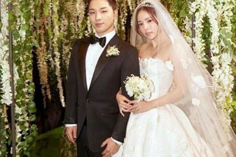 BigBang rapper Taeyang praised actress Min Hyo Rin (both above) as "the muse who inspires me" last August after talk of their break-up had surfaced. Now, fans of the duo can further celebrate after the couple tied the knot in church in Gyeonggi last 