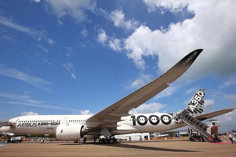 Airbus' 366-seat A350-1000 is in Singapore for the first time, and will be on static display at the Singapore Airshow until Thursday.