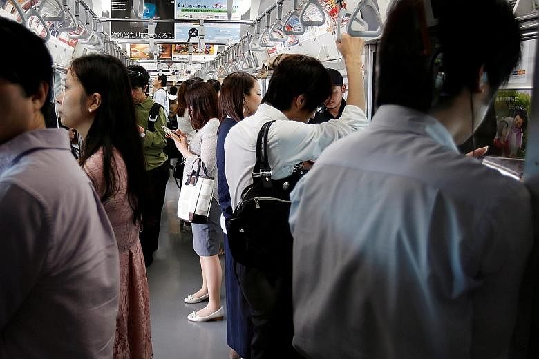 Statistics show that the 20 most congested lines in the Greater Tokyo area are running at above 170 per cent capacity.