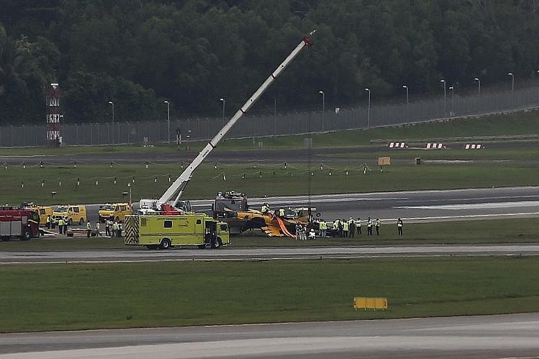 CCTV footage showing how the aircraft from South Korea's The Black Eagles aerobatic team skidded and caught fire at Changi Airport's Runway 1.