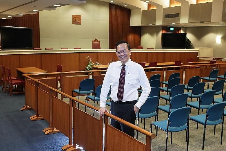 Deputy Speaker Charles Chong at the new public hearing room in Parliament House where the Select Committee he chairs will be hearing views on fake news. Previous public hearings were held in a smaller room in the Old Parliament House.