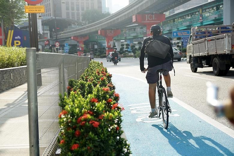 Bike-sharing firms arrived in Malaysia early last year, with Singaporean start-up oBike already dominating the Kuala Lumpur market with its yellow bicycles. The new dedicated bicycle lanes in Kuala Lumpur share road space with other vehicles, making 