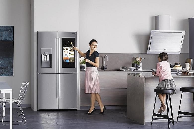 The Samsung Family Hub Smart Fridge can store family members' schedules and provide personalised information.