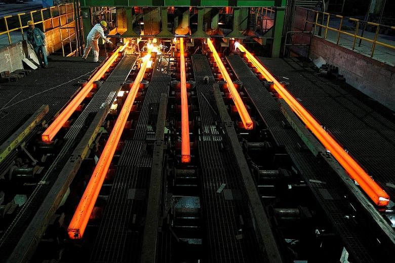 A steel plant in Hangzhou, in China's Zhejiang province. China produces around half of the world's steel but stands accused of "dumping" cheap steel on global markets to gain market share.