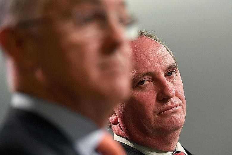 Australian Prime Minister Malcolm Turnbull denounced his deputy Barnaby Joyce (right) for having an affair with his former press secretary.