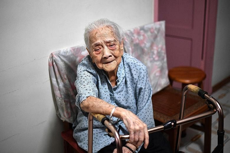 Madam Lim Siew Eng is among some 1,200 centenarians in Singapore. The 103-year-old, who has various ailments, said she misses being agile and productive.