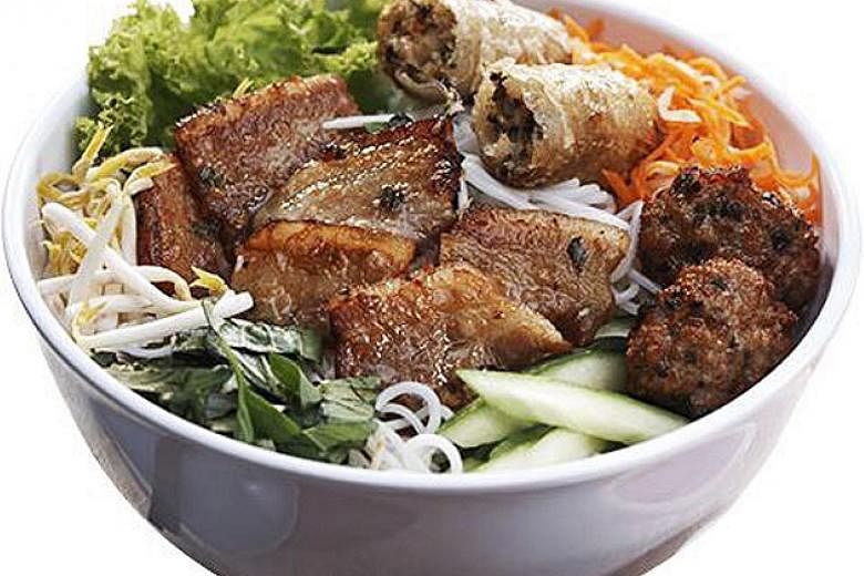The pork patties of Little Hanoi's bun cha dish are freshly grilled.