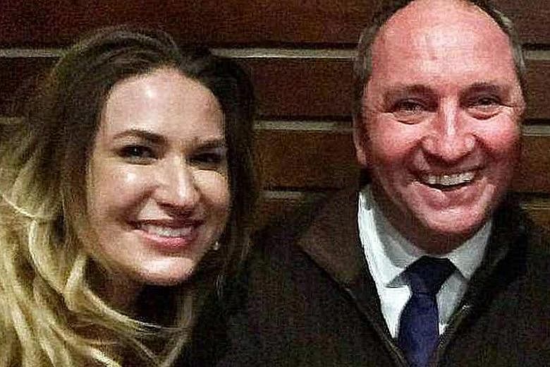 Australia's Deputy Prime Minister Barnaby Joyce with his lover Vikki Campion in an undated photo. She is pregnant with his baby.