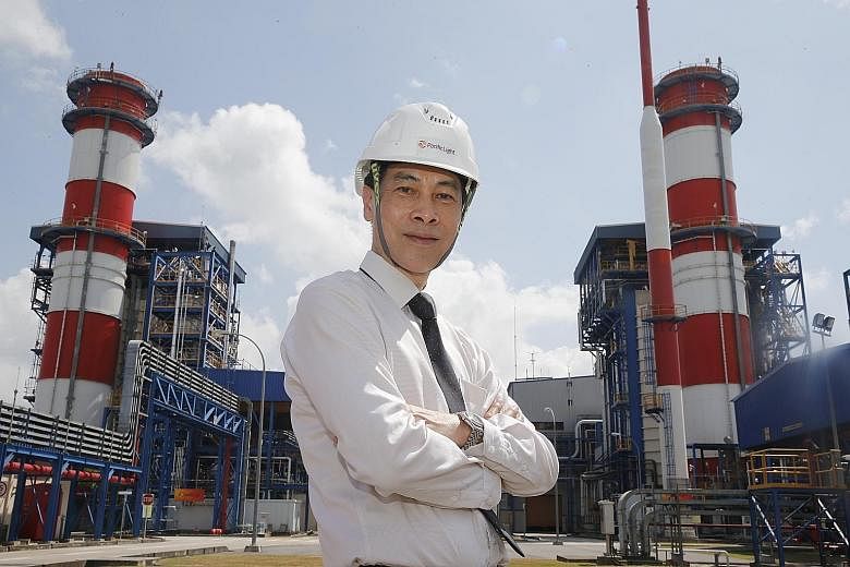 PacificLight CEO Yu Tat Ming at the $1.2 billion power plant on Jurong Island. The company's carbon footprint reduction efforts have led to a 1.5 per cent drop in the plant's carbon emissions - equivalent to taking 15,000 cars off the road.